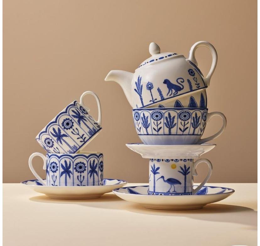 Blue tea set