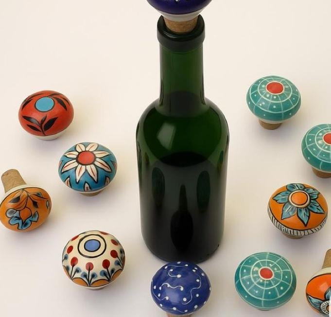 decorative ceramic wine bottle stoppers