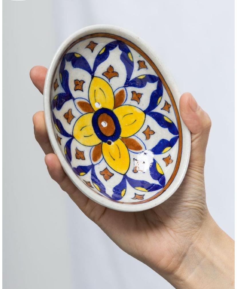 Multicolor Pottery Ceramic Soap Dish Set